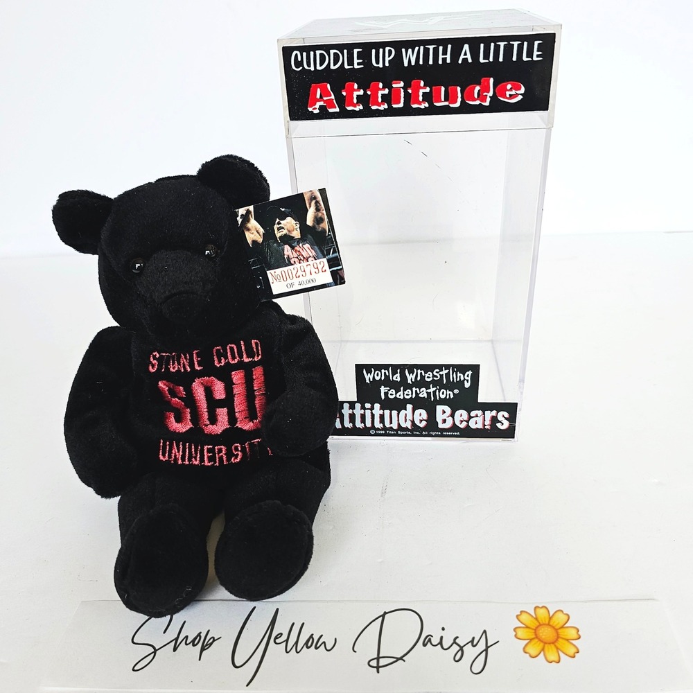1999 WWF Stone Cold Steve Austin Attitude Bear Plush Limited Numbered 29792